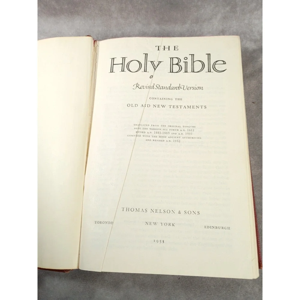 The Holy Bible Revised Standard Version Red Hardcover Thomas Nelson & Sons 1953